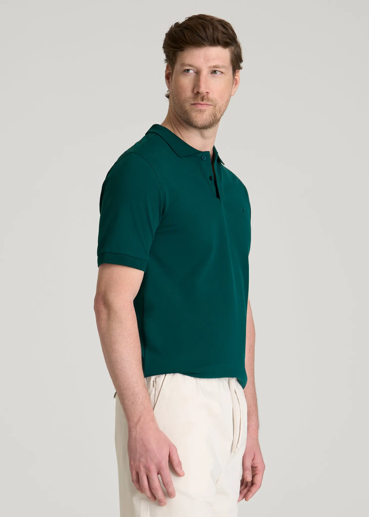 Classic Polo with Embroidered Logo for Tall Men