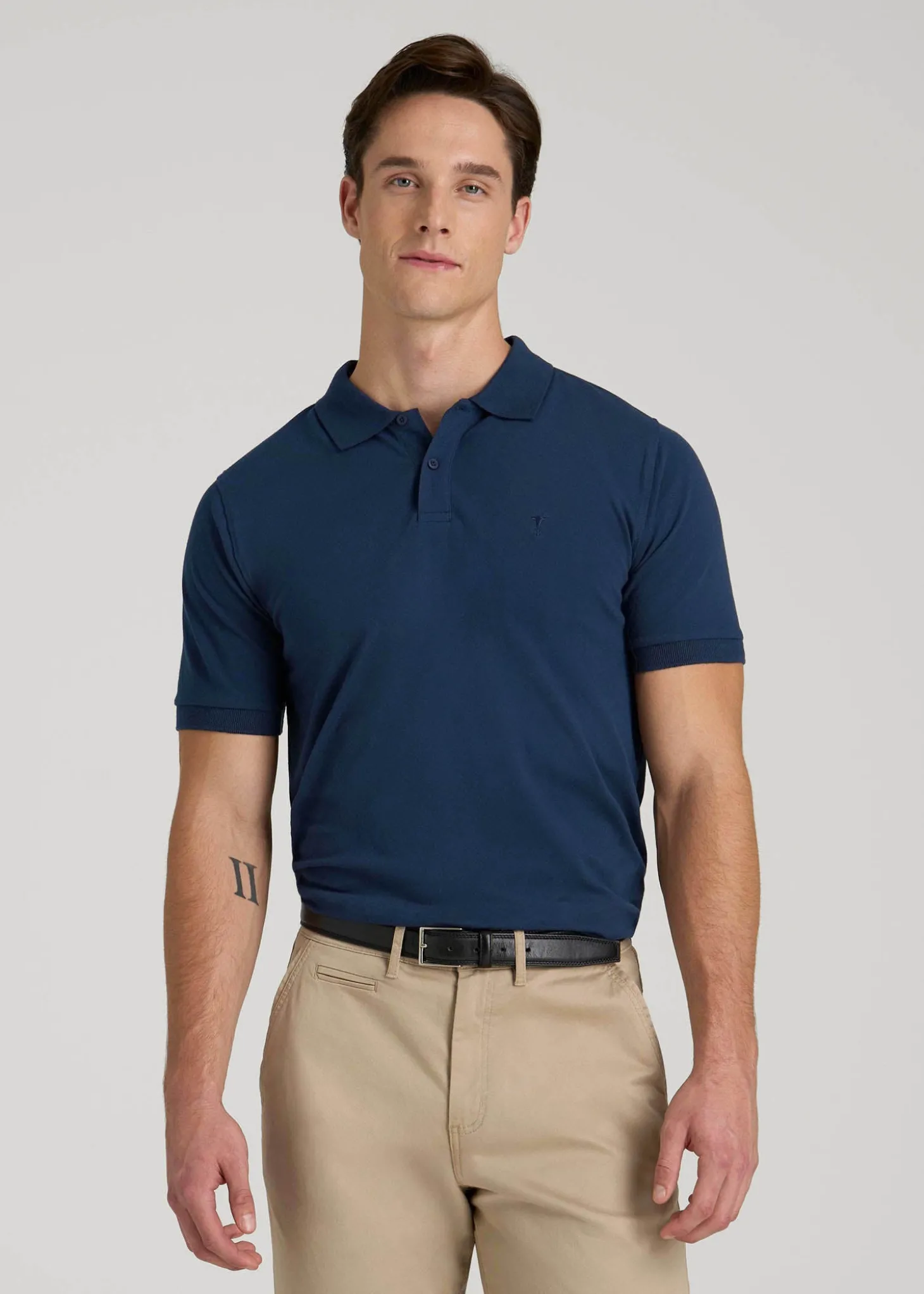 Classic Polo with Embroidered Logo for Tall Men