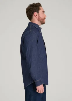 Classic Stretch Denim Shirt for Tall Men
