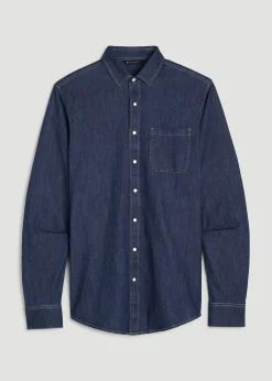 Classic Stretch Denim Shirt for Tall Men