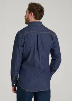 Classic Stretch Denim Shirt for Tall Men