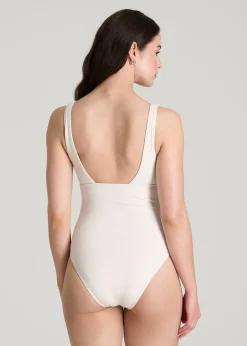 Classic V-Neck One Piece Swimsuit for Tall Women