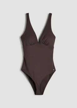 Classic V-Neck One Piece Swimsuit for Tall Women