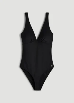 Classic V-Neck One Piece Swimsuit for Tall Women