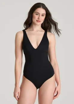 Classic V-Neck One Piece Swimsuit for Tall Women
