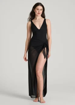Classic V-Neck One Piece Swimsuit for Tall Women