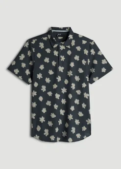 Coastal Perforated Polo Shirt for Tall Men