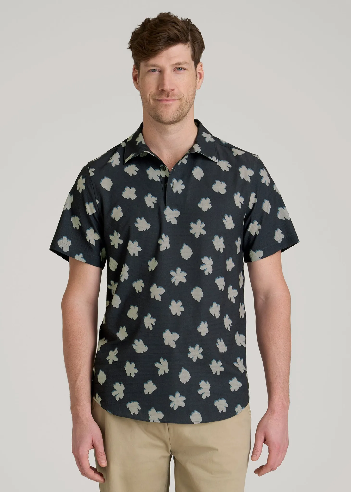 Coastal Perforated Polo Shirt for Tall Men
