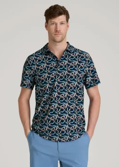 Coastal Perforated Polo Shirt for Tall Men