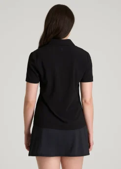 Coastal Perforated Short Sleeve Golf Polo for Tall Women