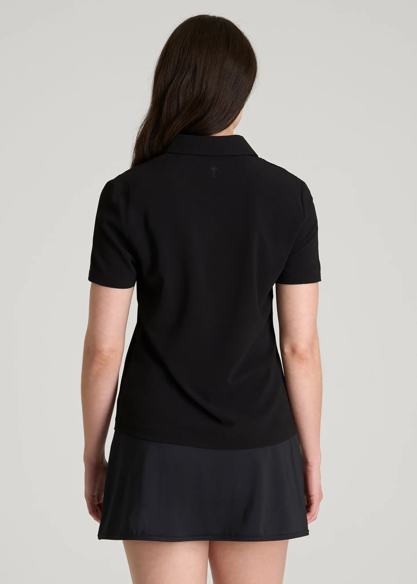 Coastal Perforated Short Sleeve Golf Polo for Tall Women