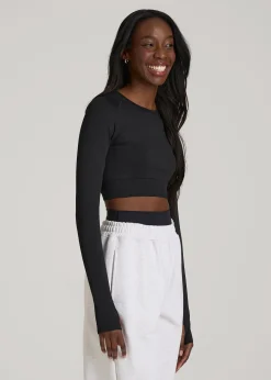 Compression Long Sleeve Cropped Training Top for Tall Women