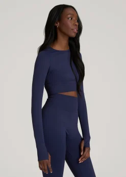 Compression Long Sleeve Cropped Training Top for Tall Women