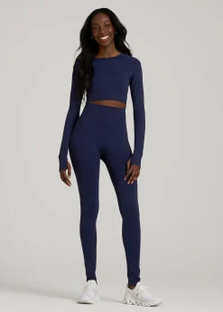 Compression Long Sleeve Cropped Training Top for Tall Women