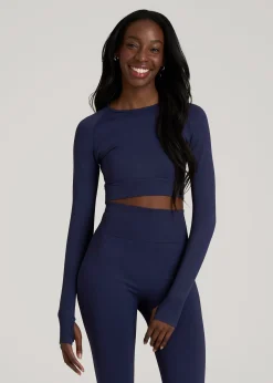 Compression Long Sleeve Cropped Training Top for Tall Women