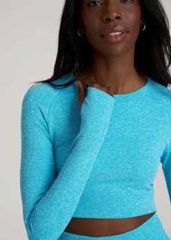Compression Long Sleeve Cropped Training Top for Tall Women