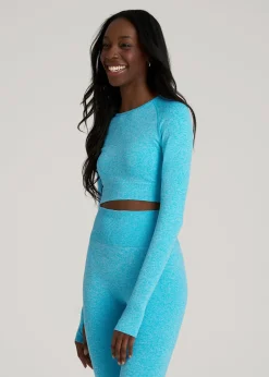 Compression Long Sleeve Cropped Training Top for Tall Women