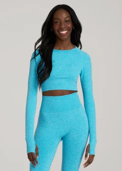 Compression Long Sleeve Cropped Training Top for Tall Women
