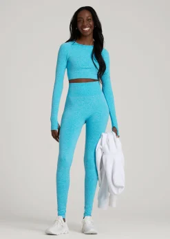 Compression Long Sleeve Cropped Training Top for Tall Women
