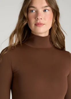 Contour Jersey Long Sleeve Turtleneck Bodysuit for Tall Women