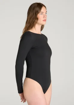 Contour Jersey Scoop Back Long Sleeve Bodysuit for Tall Women