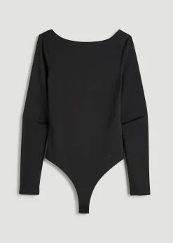 Contour Jersey Scoop Back Long Sleeve Bodysuit for Tall Women