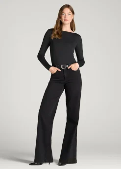 Contour Jersey Scoop Back Long Sleeve Bodysuit for Tall Women