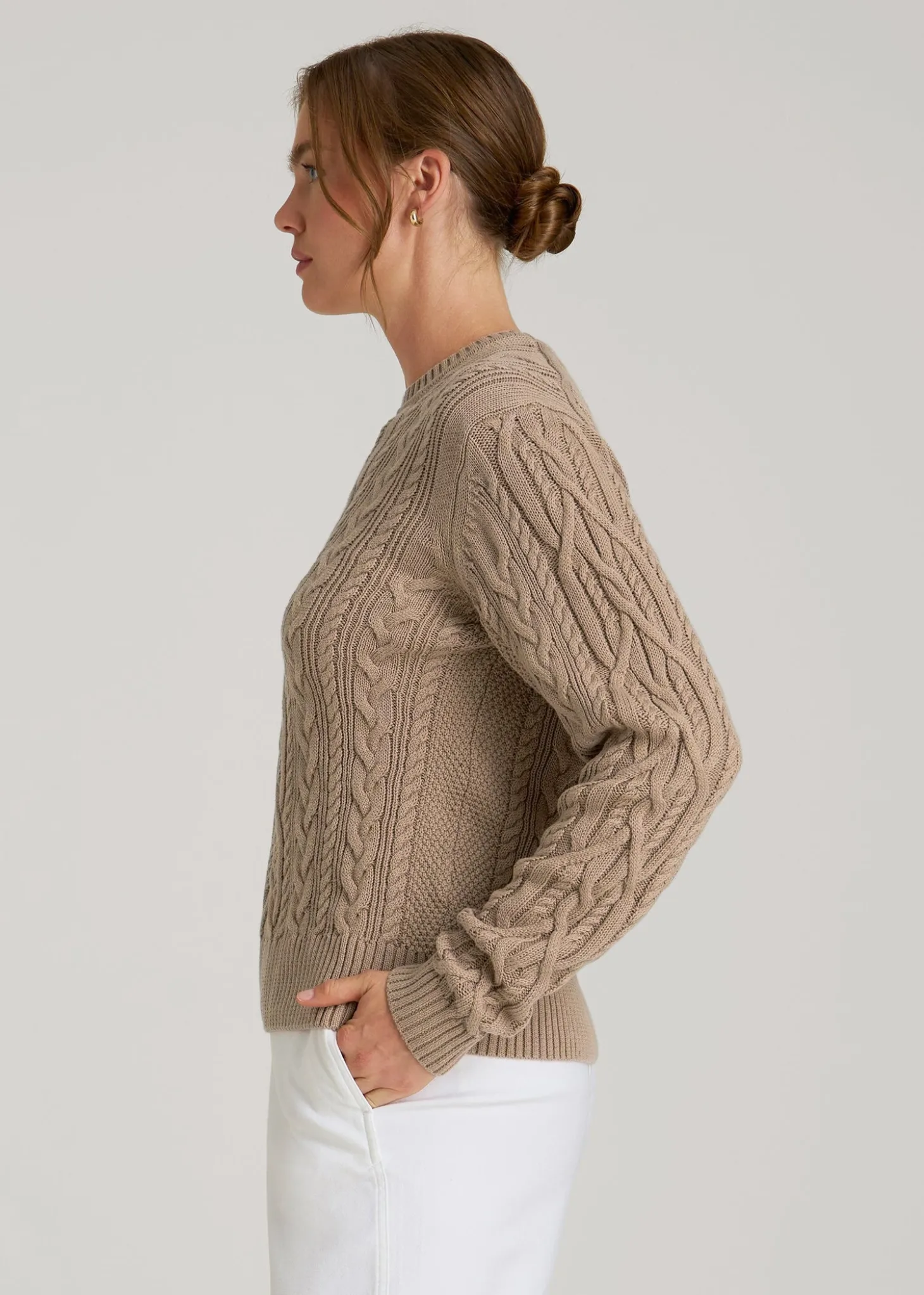 Cotton Crewneck Sweater for Tall Women