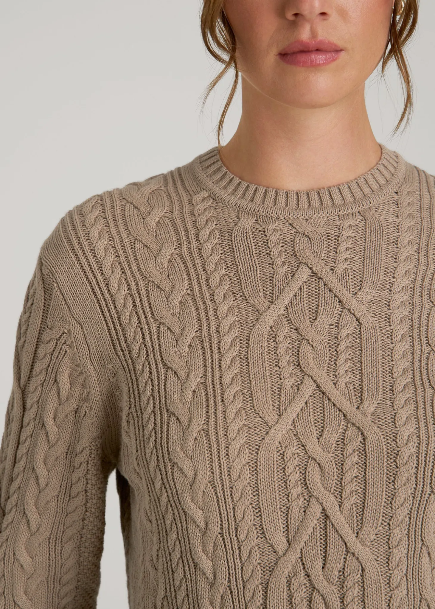 Cotton Crewneck Sweater for Tall Women