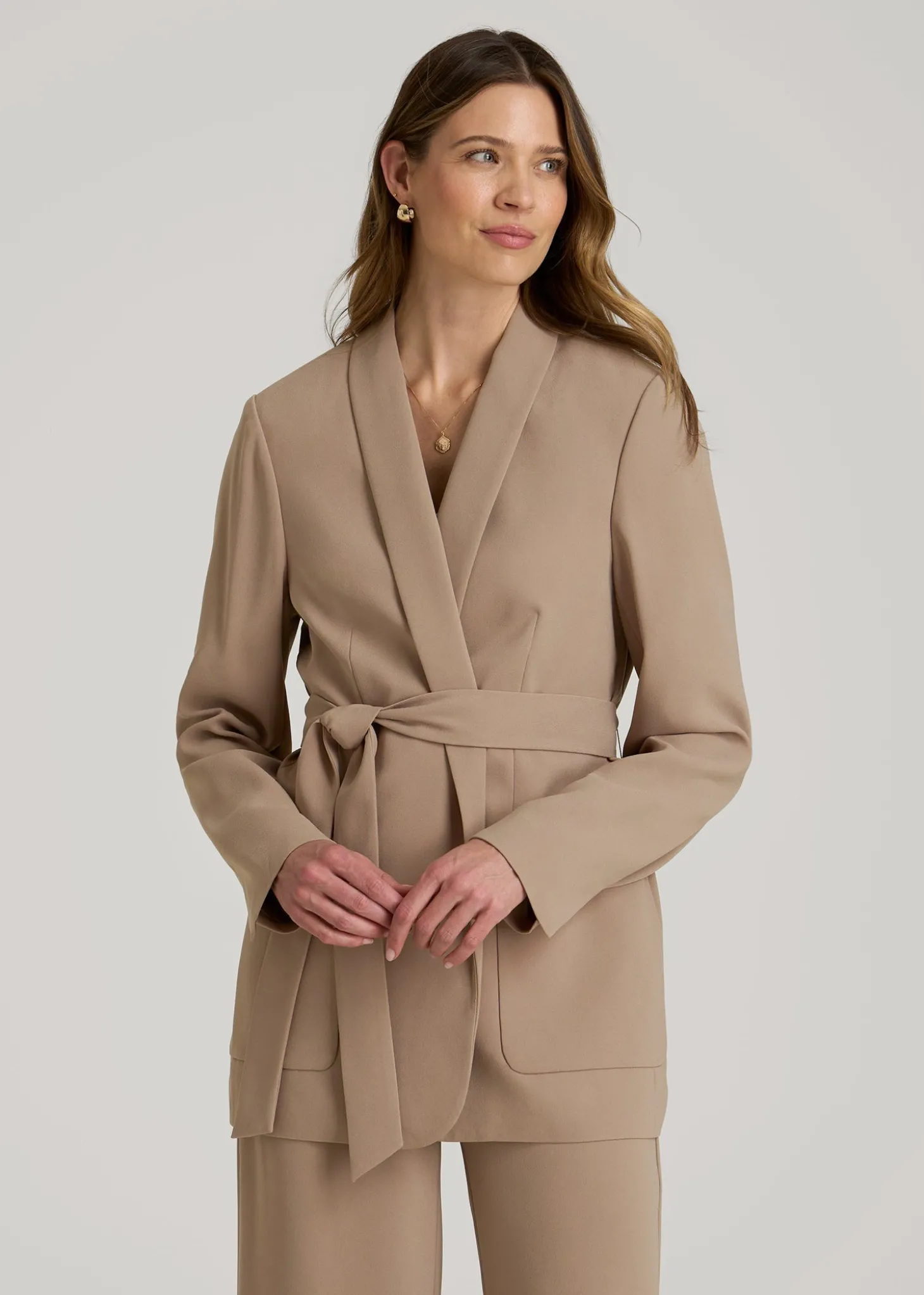 Crepe Wrap Blazer for Tall Women