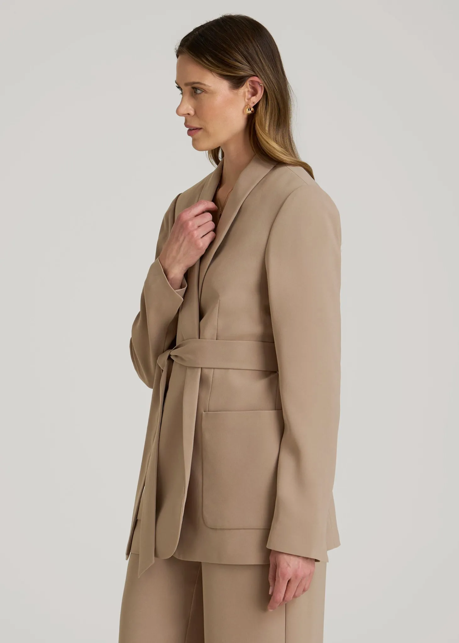 Crepe Wrap Blazer for Tall Women