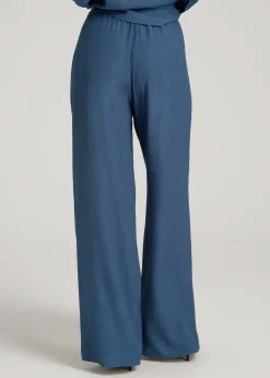 Crinkle Pull-on Wide-leg Pants for Tall Women
