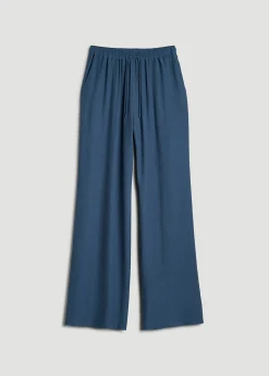 Crinkle Pull-on Wide-leg Pants for Tall Women