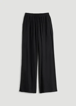Crinkle Pull-on Wide-leg Pants for Tall Women