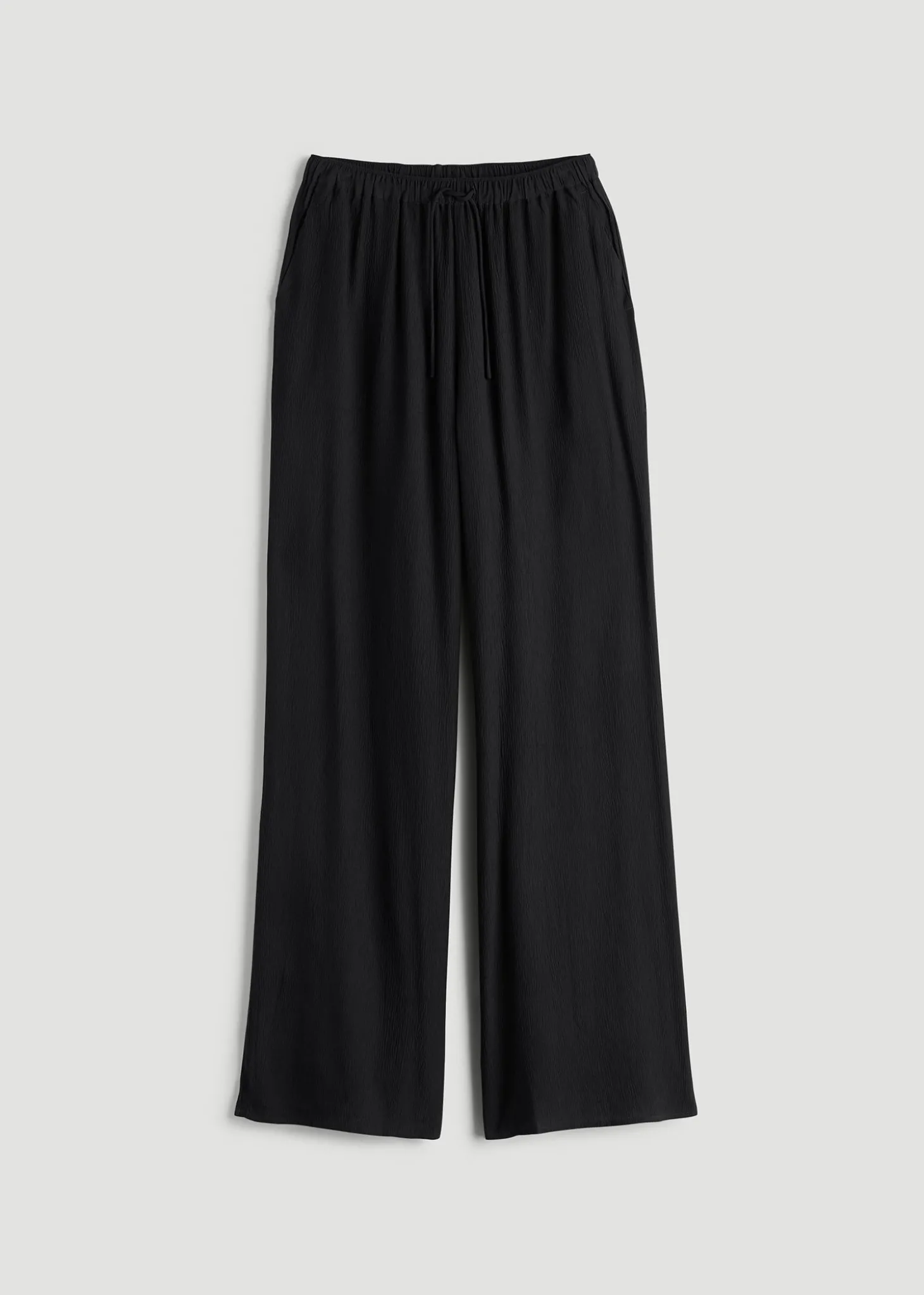 Crinkle Pull-on Wide-leg Pants for Tall Women