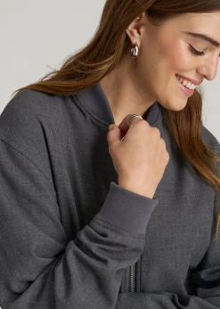 Cropped Bomber Jacket for Tall Women