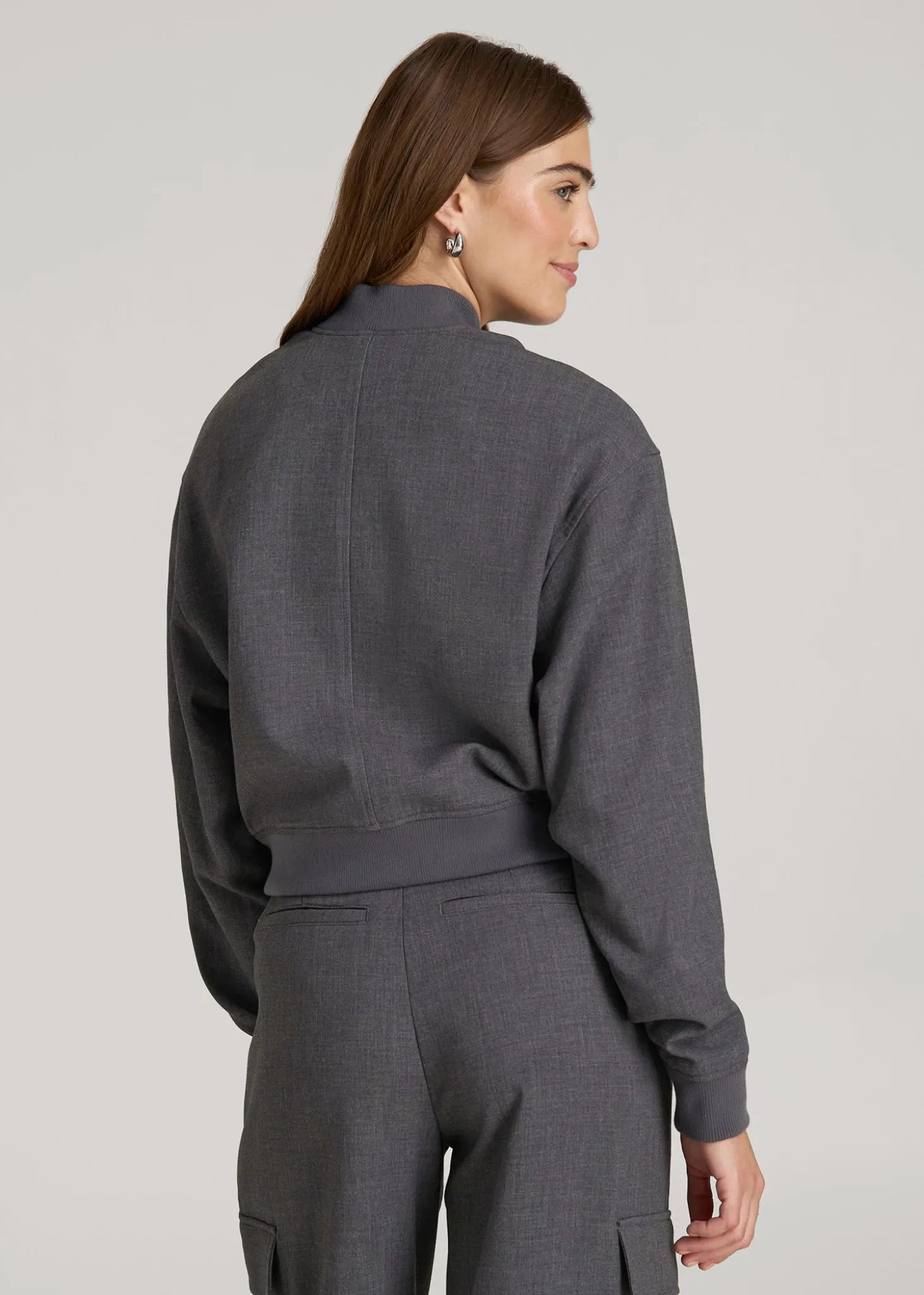 Cropped Bomber Jacket for Tall Women