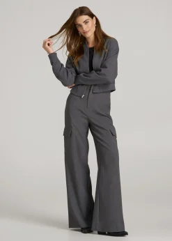 Cropped Bomber Jacket for Tall Women