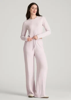 Cropped Long Sleeve Waffle Top for Tall Women