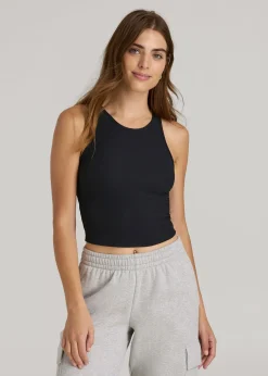 Cropped Ribbed Tank Top for Tall Women