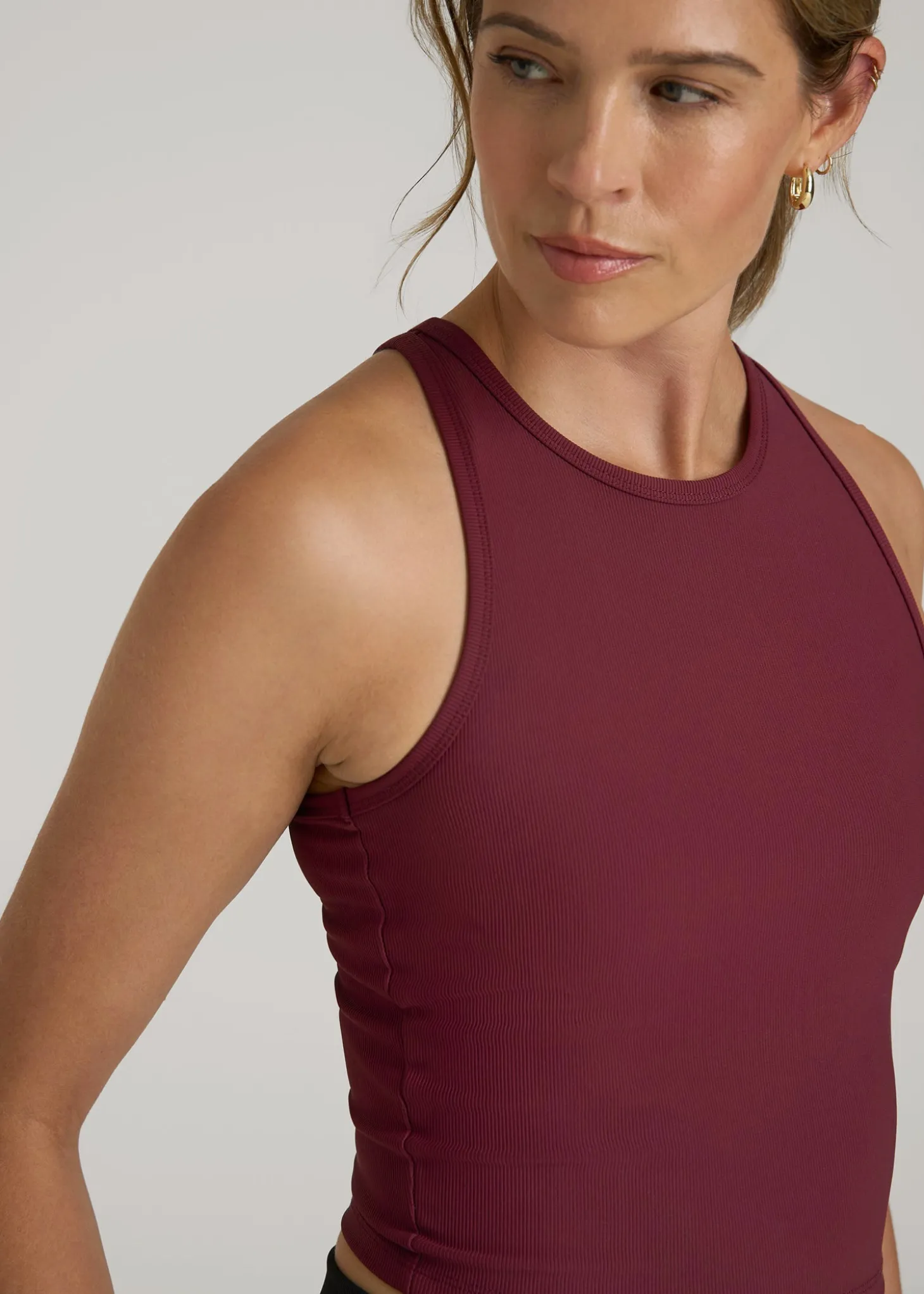 Cropped Ribbed Tank Top for Tall Women