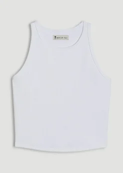 Cropped Ribbed Tank Top for Tall Women