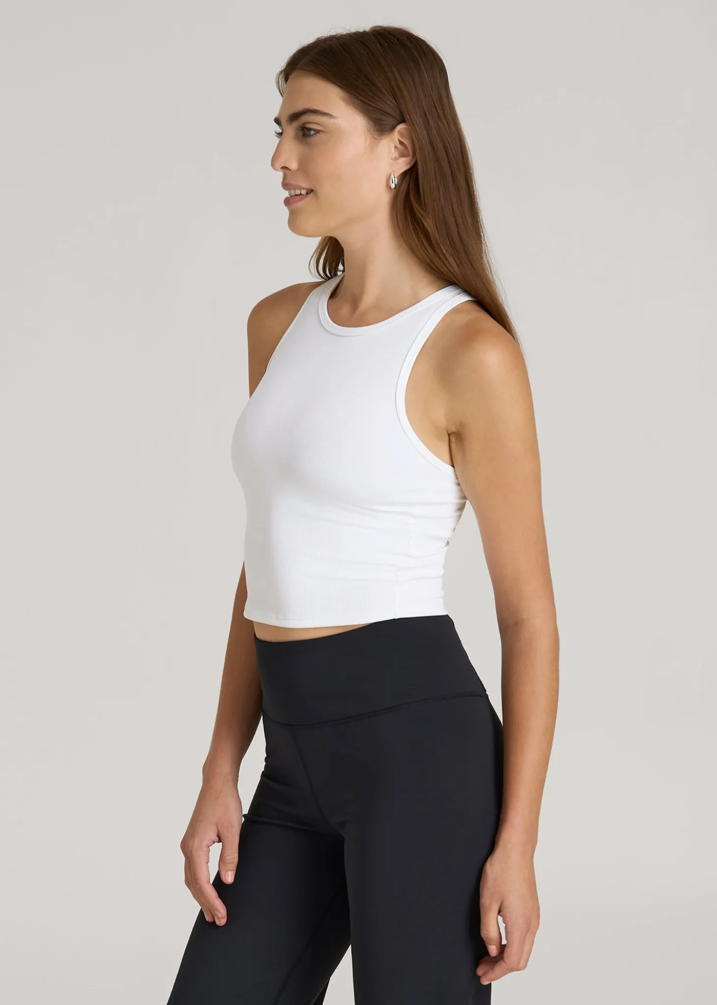 Cropped Ribbed Tank Top for Tall Women