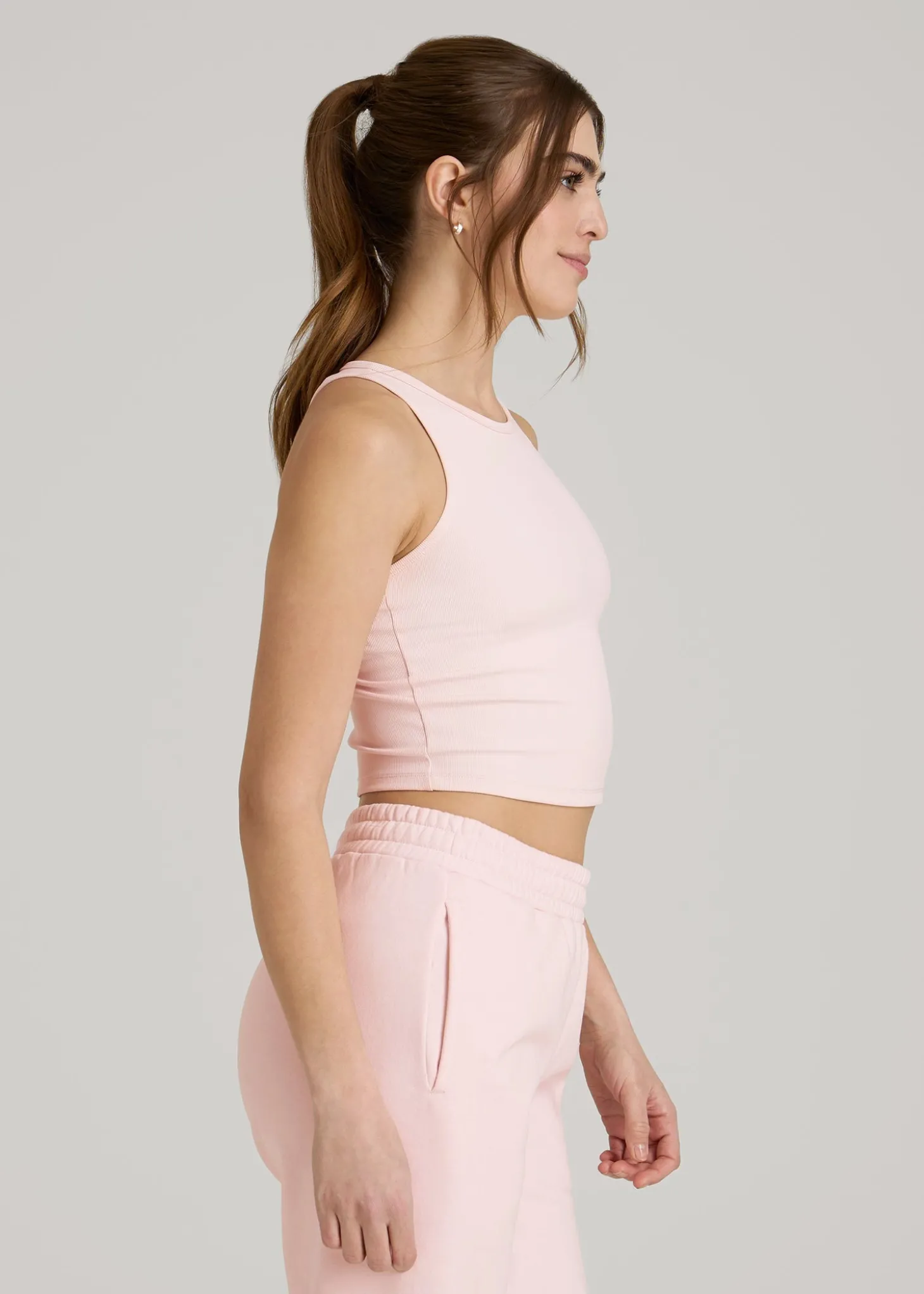 Cropped Ribbed Tank Top for Tall Women