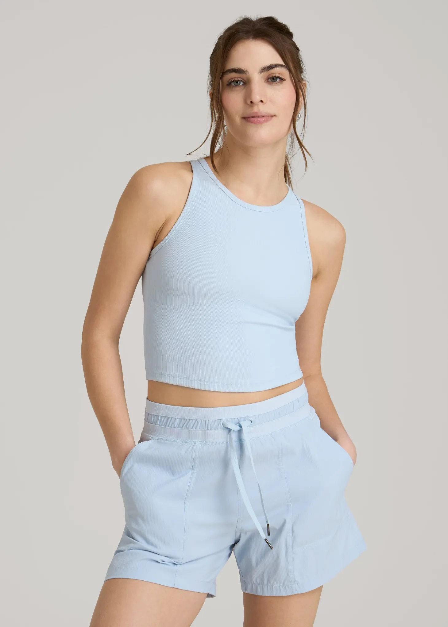 Cropped Ribbed Tank Top for Tall Women