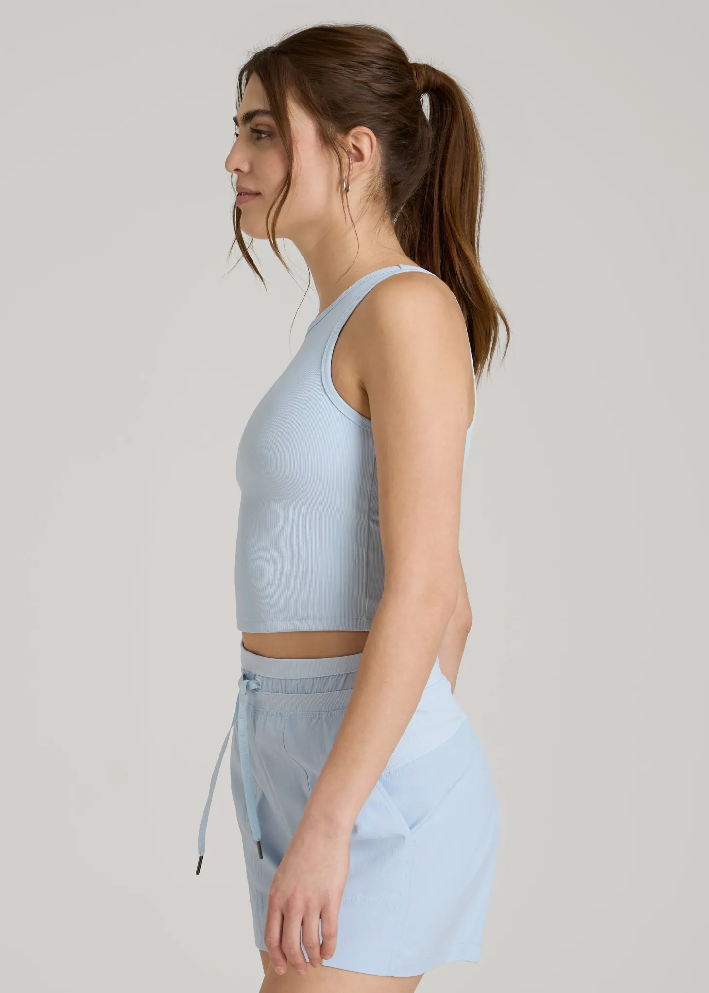 Cropped Ribbed Tank Top for Tall Women