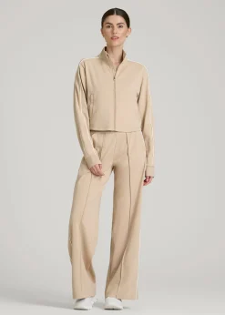 Cropped Track Jacket with Piping for Tall Women