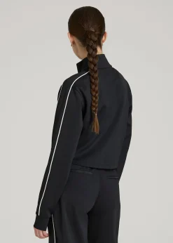 Cropped Track Jacket with Piping for Tall Women