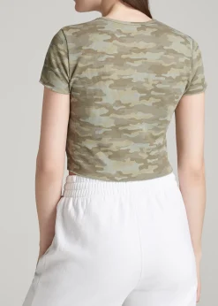 Cropped Waffle Tee for Tall Women
