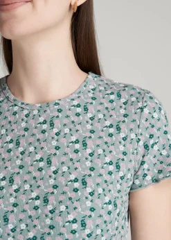 Cropped Waffle Tee for Tall Women